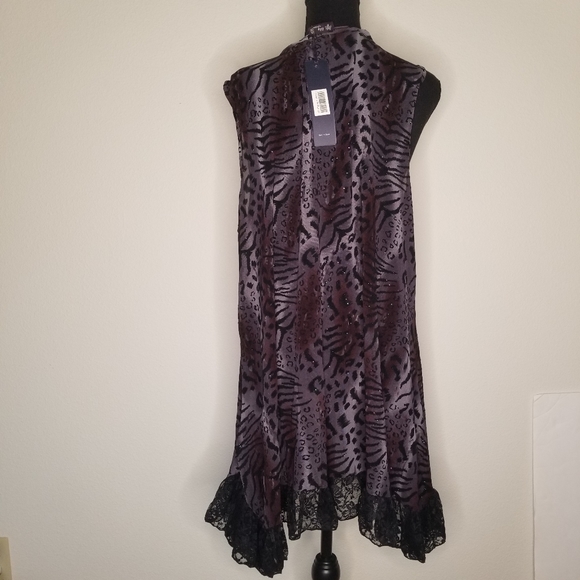 NEW Lily by Firmiana animal print lace sparkly duster kimono Velvet Burnout 2X - Picture 2 of 9